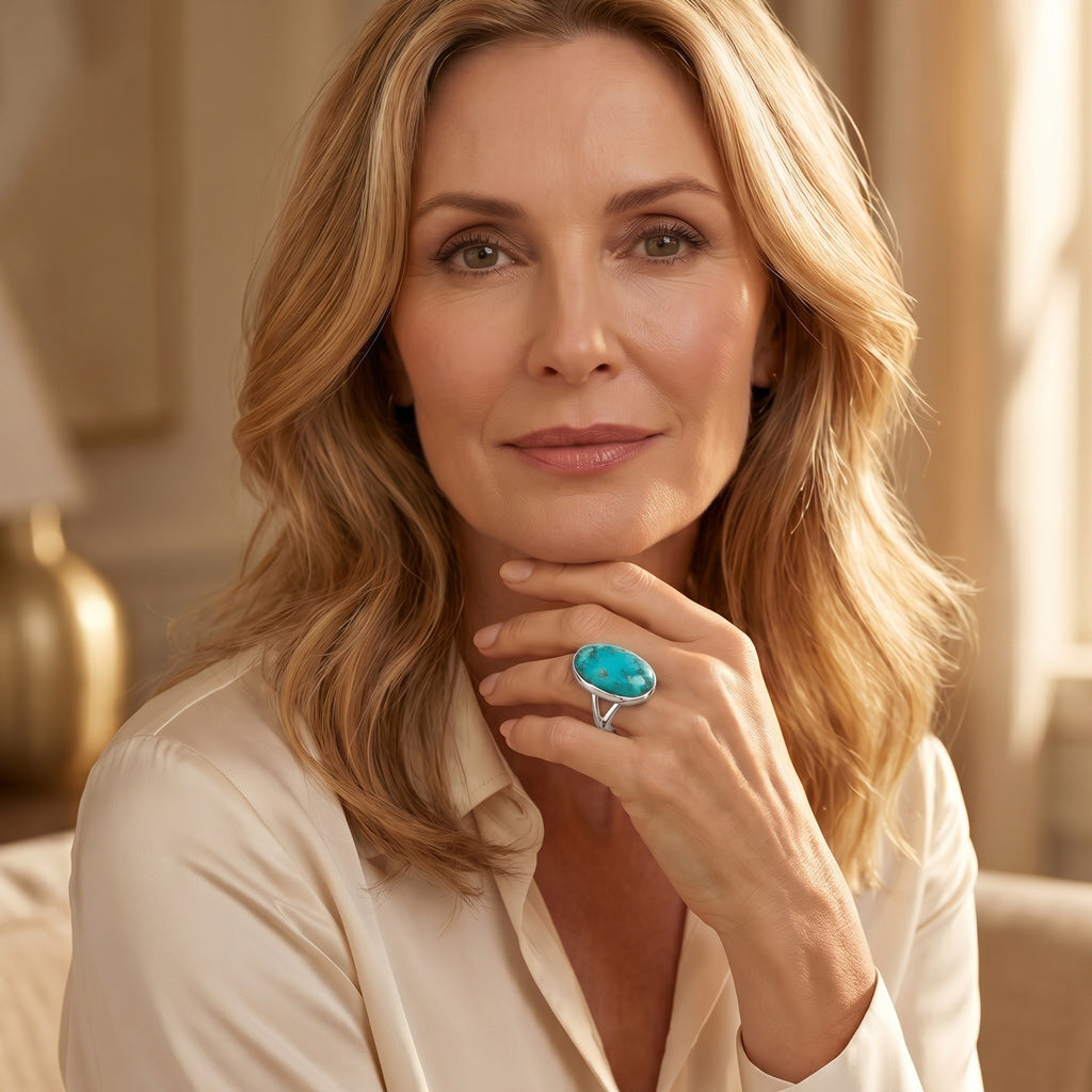 Turquoise Ring Sterling Silver R2260-C75