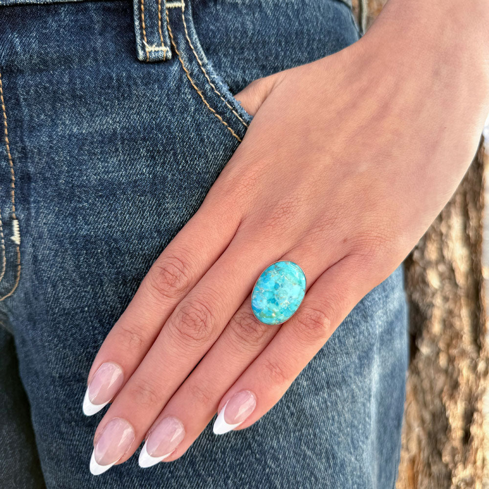 Turquoise Ring Sterling Silver R2260-C75