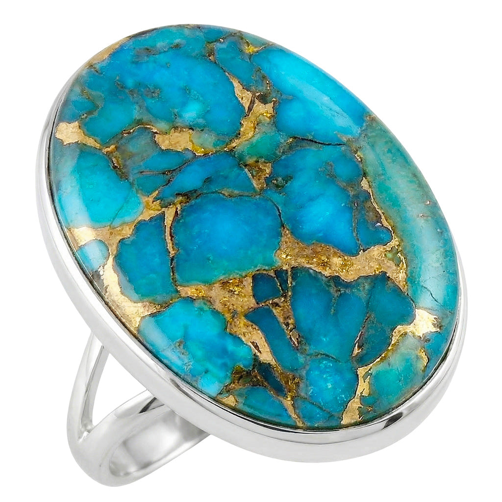 Matrix Turquoise Ring SilveryCopper™ R2260-SB-C84