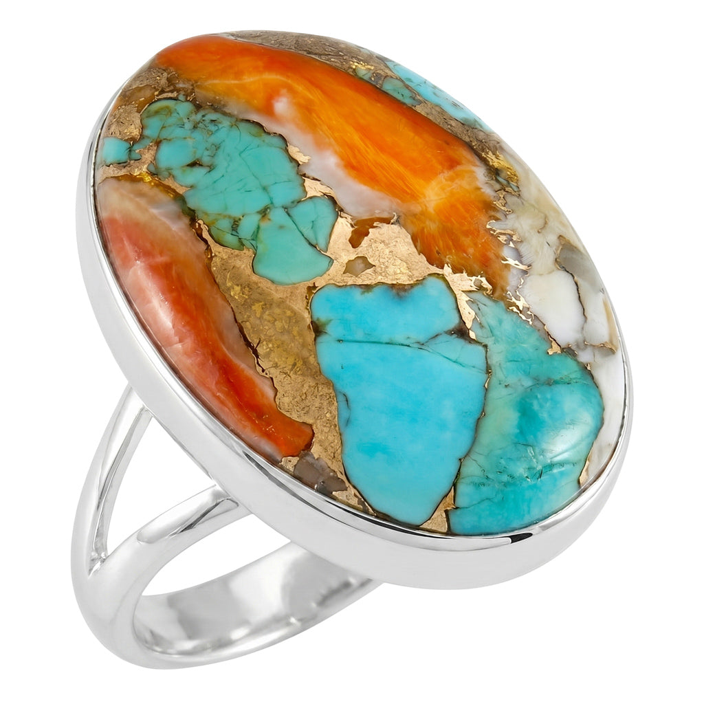 Spiny Turquoise Ring SilveryCopper™ R2260-SB-C89
