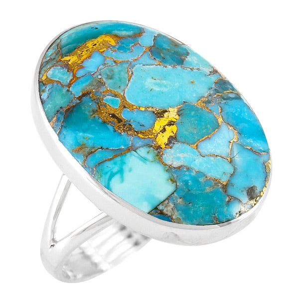 Sky Matrix Turquoise Ring Sterling Silver R2260-C94