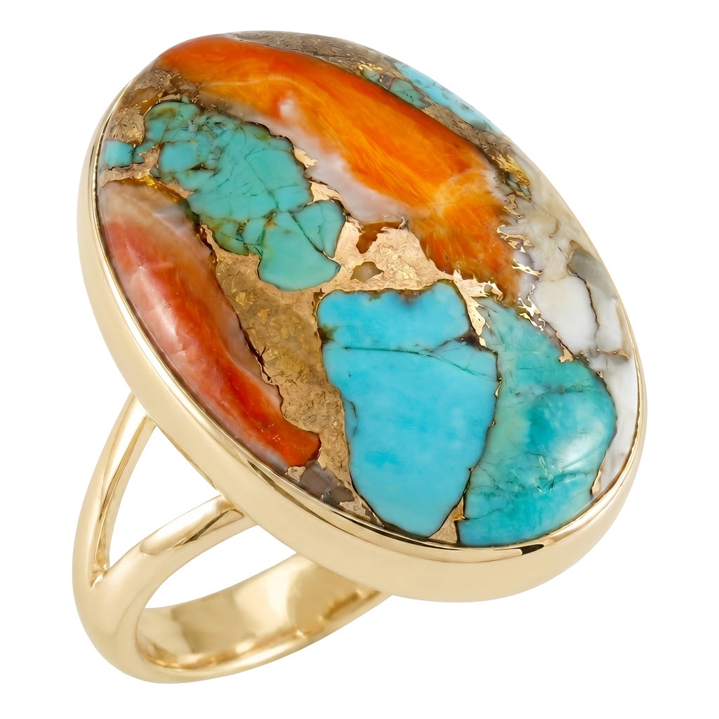 Spiny Turquoise Ring GoldCopper™ R2260-GB-C89