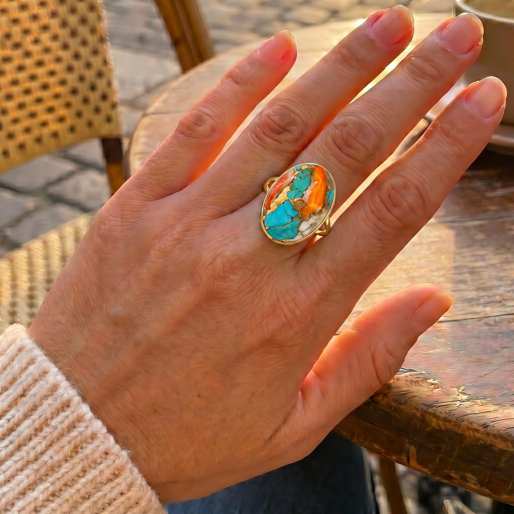 Spiny Turquoise Ring GoldCopper™ R2260-GB-C89