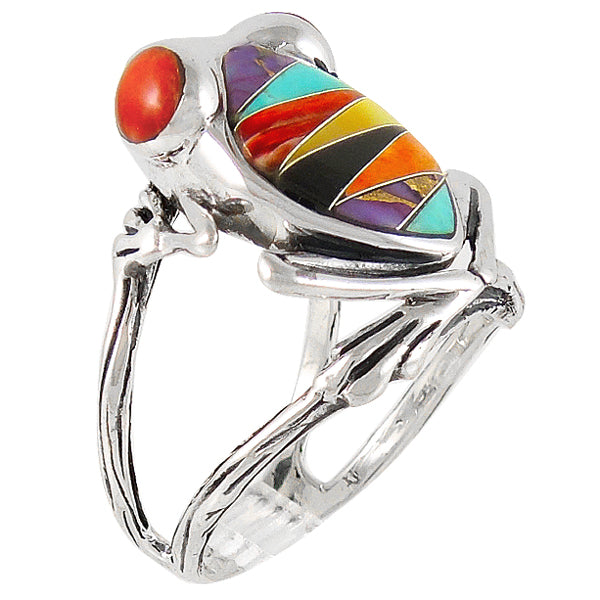 Frog Ring Sterling Silver Multicolor R2266-C01