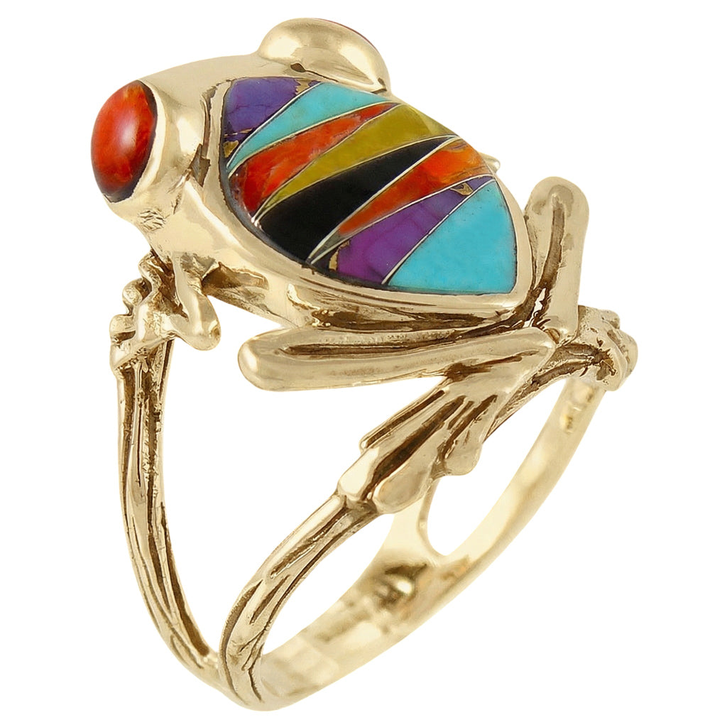 Frog Multi Gemstone Ring GoldCopper™ R2266-GB-C01