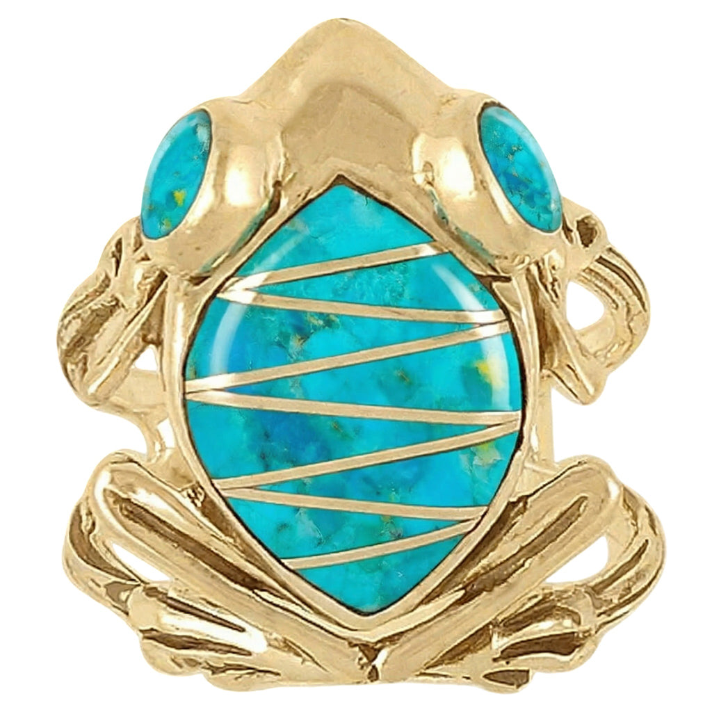 Frog Turquoise Ring GoldBrass™ R2266-GB-C05