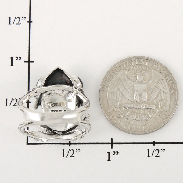 Frog Ring Sterling Silver Matrix Turquoise R2266-C84