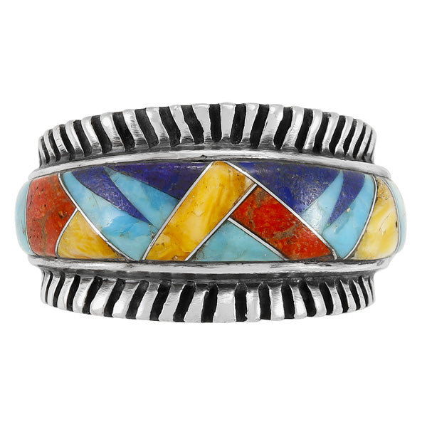 Multicolor Ring Sterling Silver R2267-C01 (Unisex, Sizes 6-14)