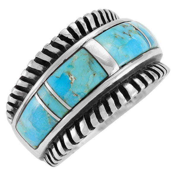 Turquoise Ring Sterling Silver R2267-C05 (Unisex, Sizes 6-14)