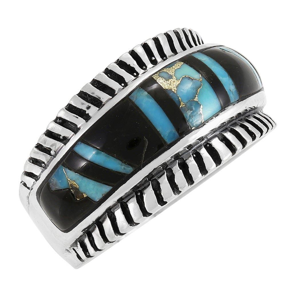 Multi Gem Ring Sterling Silver R2267-C49 (Unisex, Sizes 6-14)