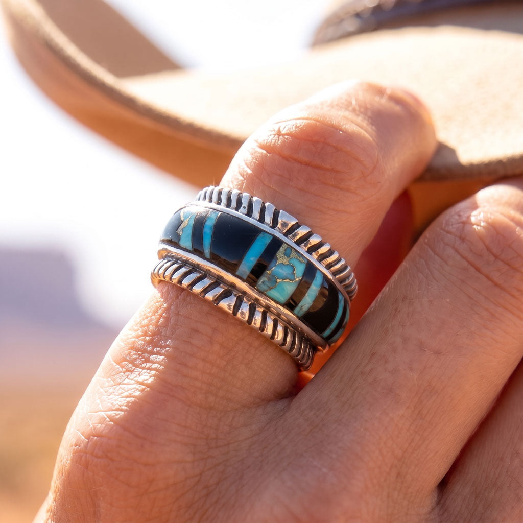 Multi Gem Ring Sterling Silver R2267-C49 (Unisex, Sizes 6-14)