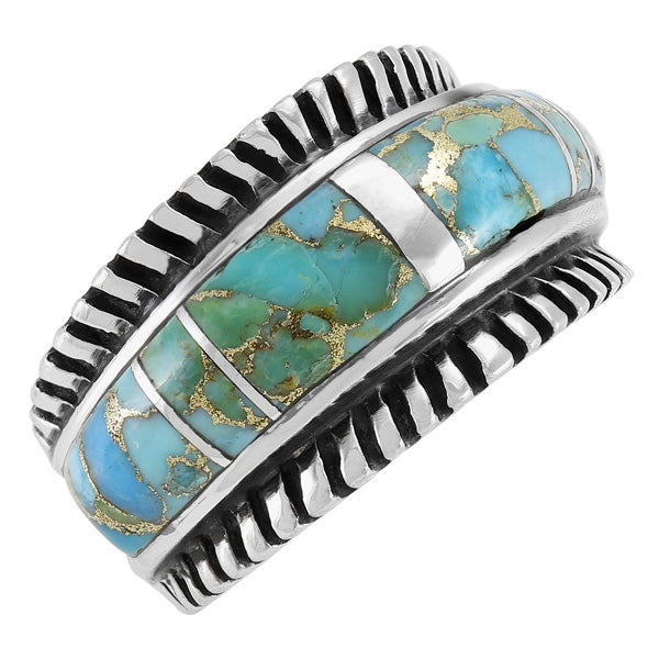 Matrix Turquoise Ring Sterling Silver R2267-C84A (Unisex, Sizes 6-14)