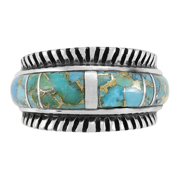 Matrix Turquoise Ring Sterling Silver R2267-C84A (Unisex, Sizes 6-14)