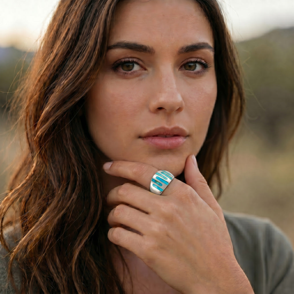 FINAL CLEARANCE - Turquoise Ring SilveryCopper™ R2272-SB-C05