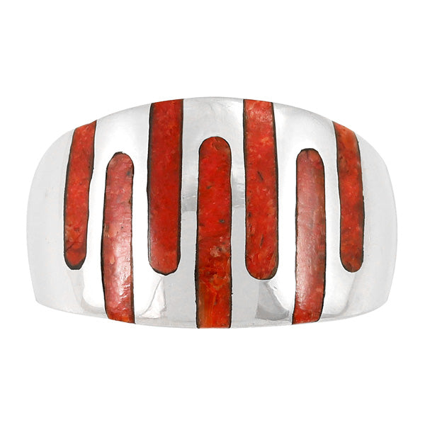 Coral Ring Sterling Silver R2272-C74