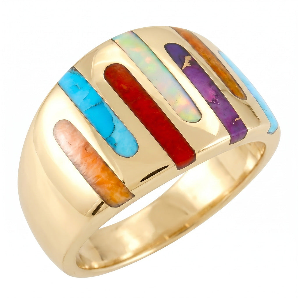 Multi Gemstone Ring GoldCopper™ R2272-GB-C01