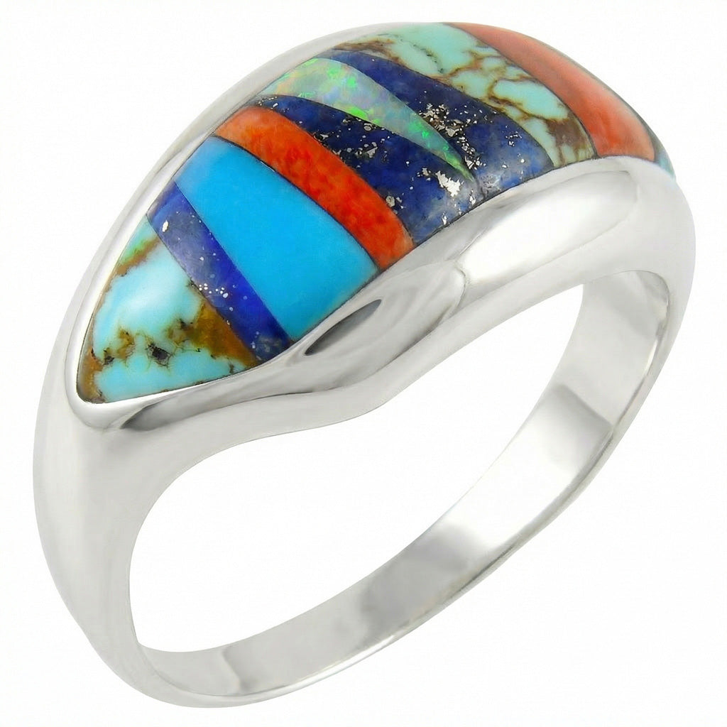 FINAL CLEARANCE - Multi Gemstone Ring SilveryCopper™ R2273-SB-C00