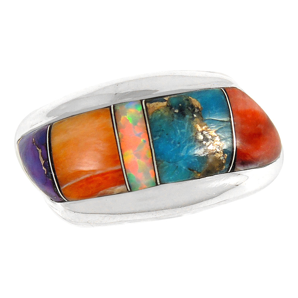 FINAL CLEARANCE - Multi Gemstone Ring SilveryCopper™ R2273-SB-C01