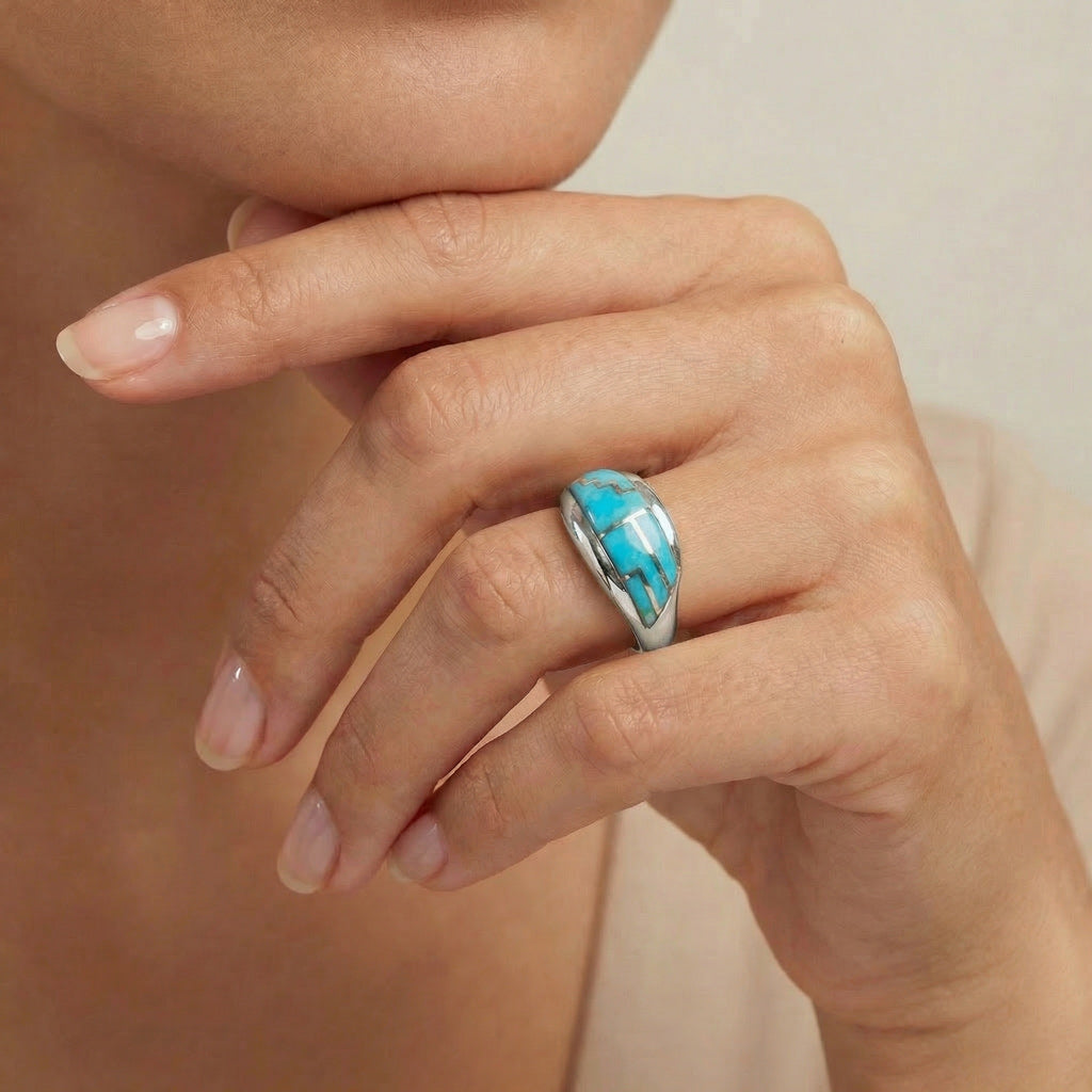 Turquoise Ring Sterling Silver R2273-C05