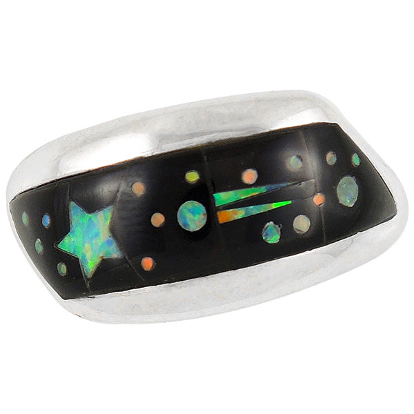 Black & Opal Shooting Stars Multicolor Ring Sterling Silver R2273-C27