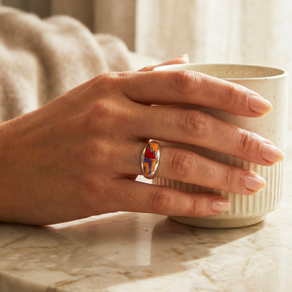 Multicolor Ring Sterling Silver R2273-C37