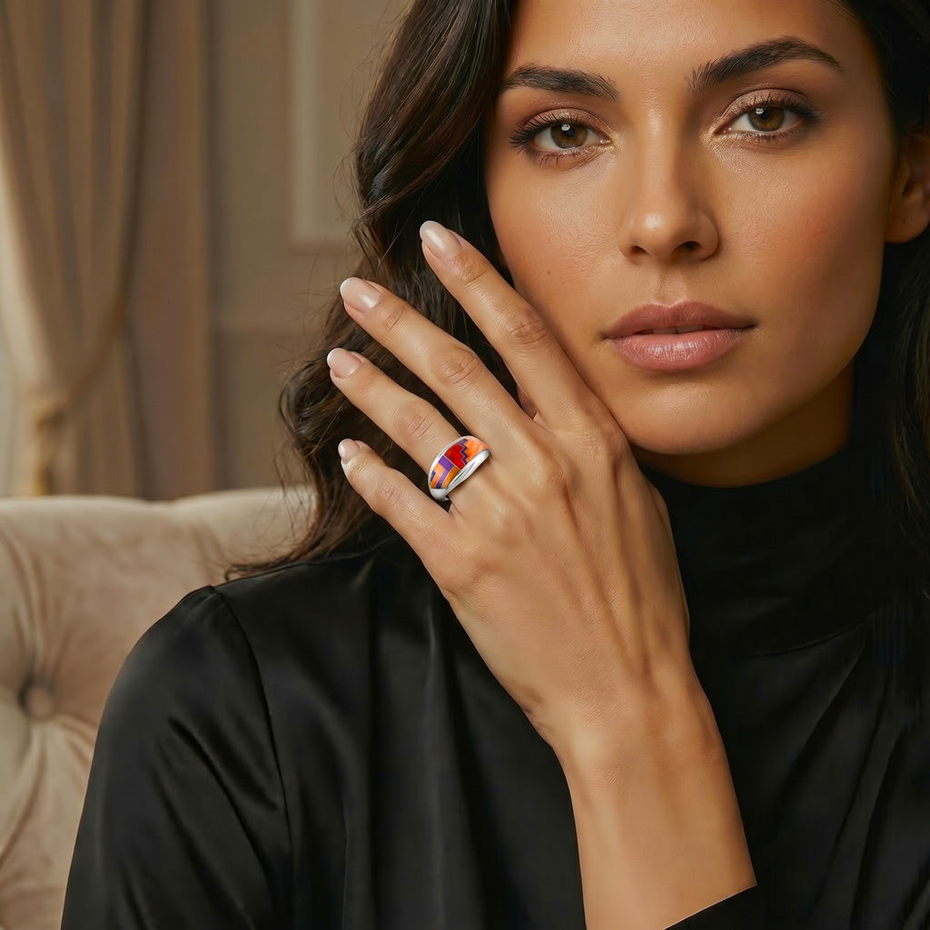 Multicolor Ring Sterling Silver R2273-C37