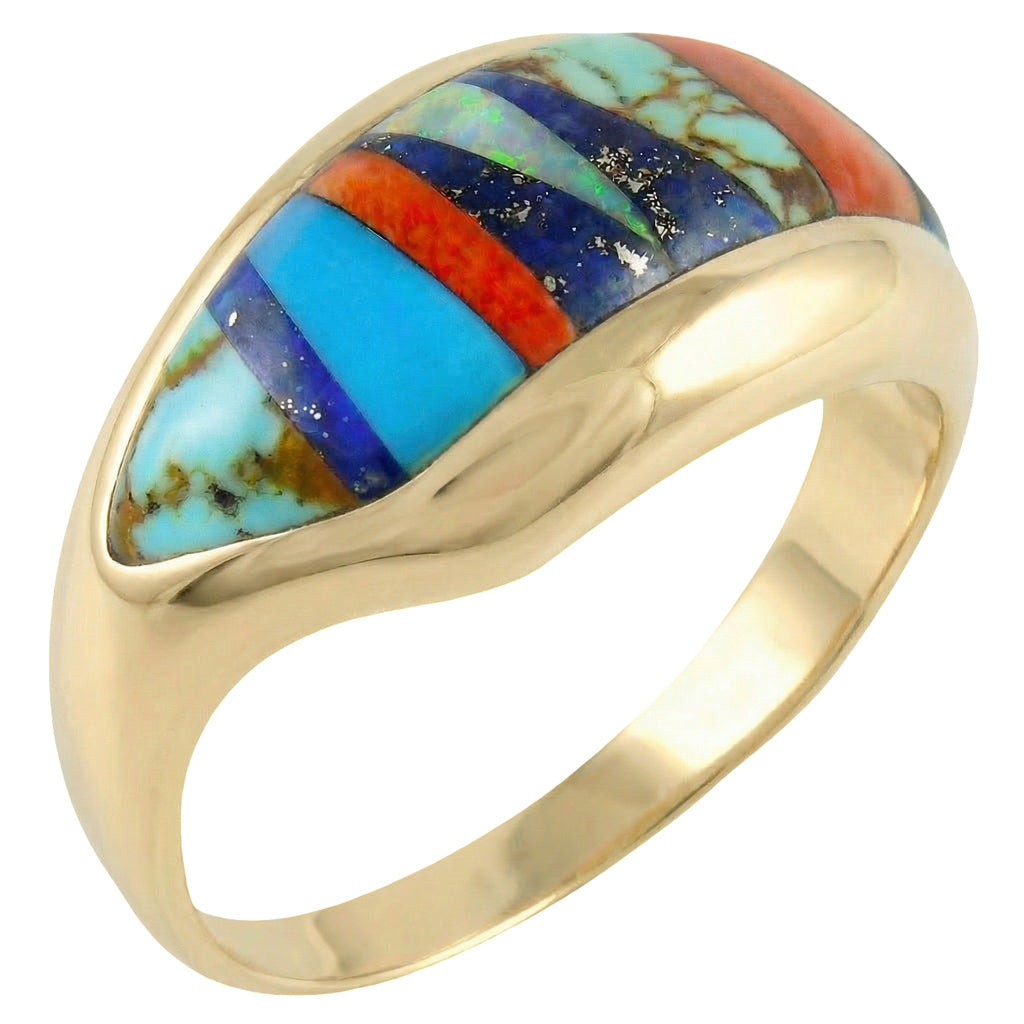 Multi Gemstone Ring GoldBrass™ R2273-GB-C00