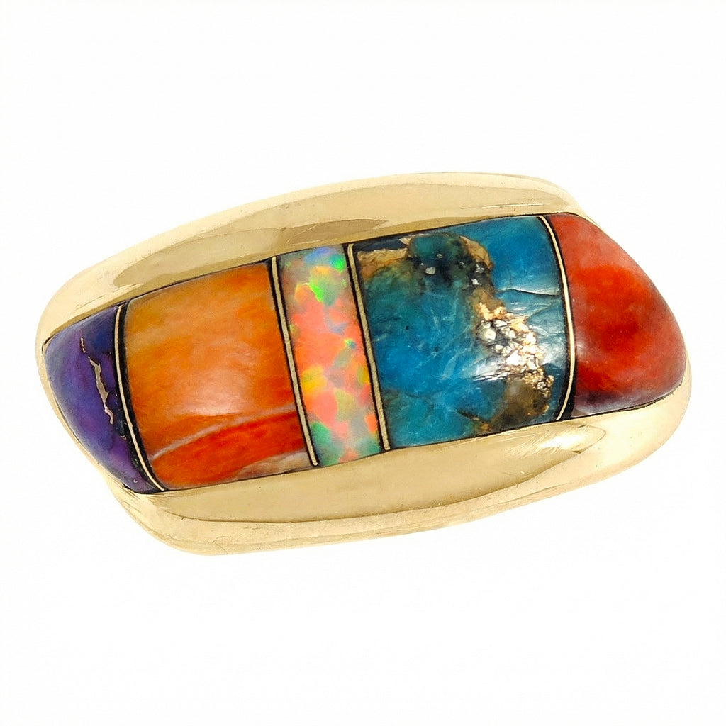 Multi Gemstone Ring GoldCopper™ R2273-GB-C01