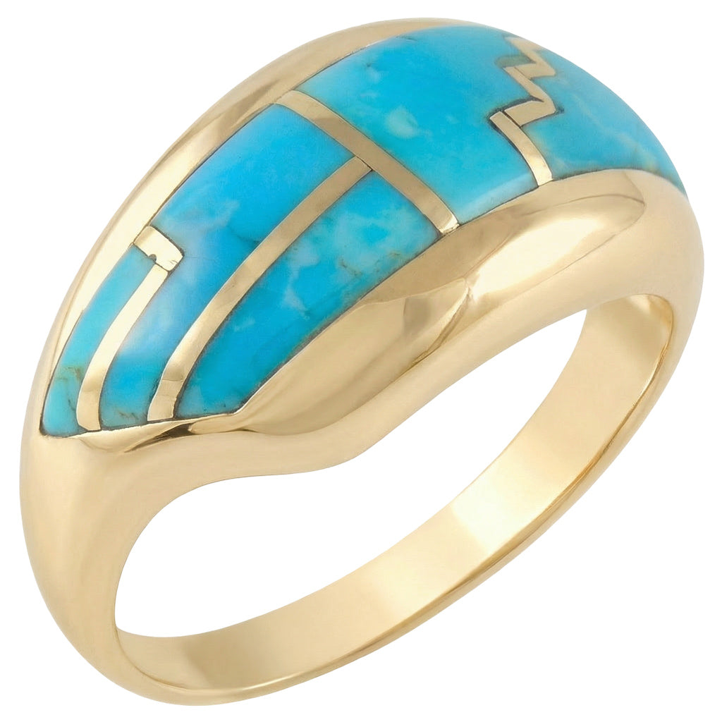 Turquoise Ring GoldBrass R2273-GB-C05