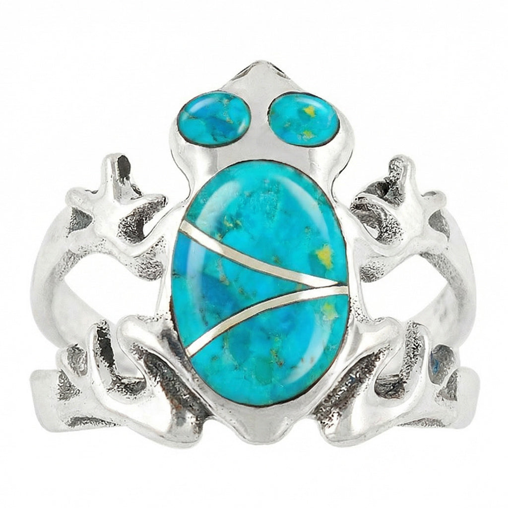 FINAL CLEARANCE - Frog Turquoise Ring SilveryCopper™ R2275-SB-C05