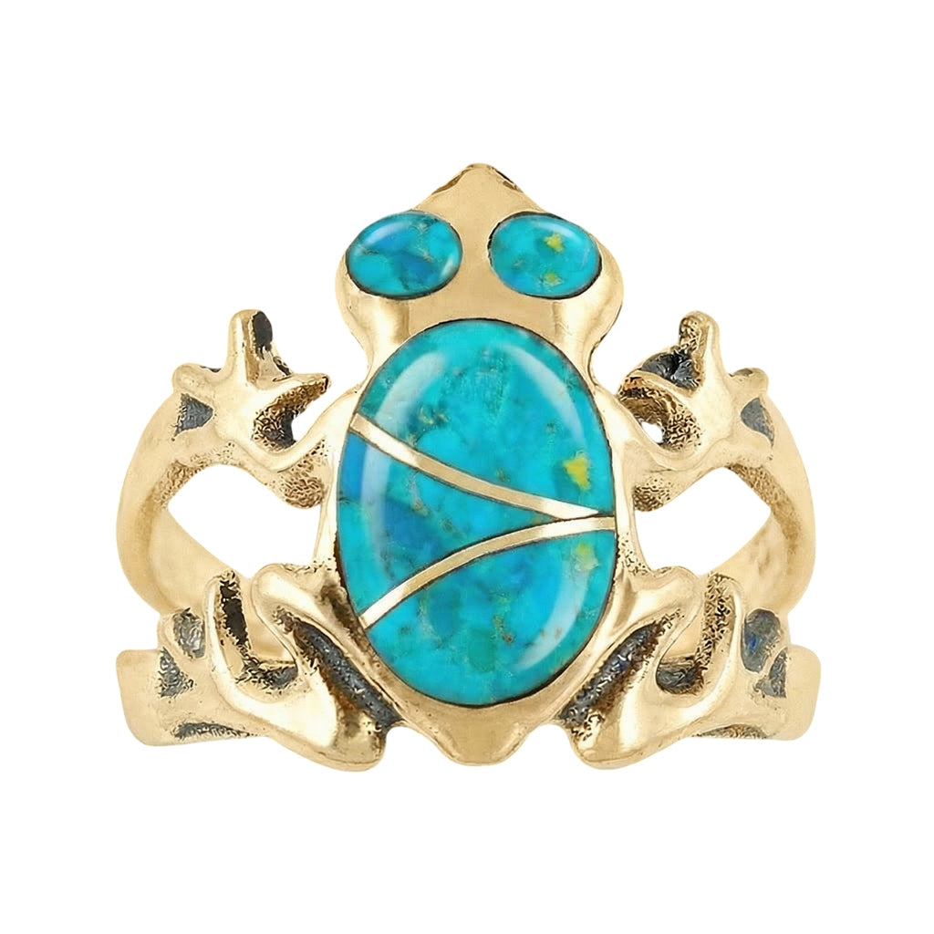 Frog Turquoise Ring GoldBrass™ R2275-GB-C05