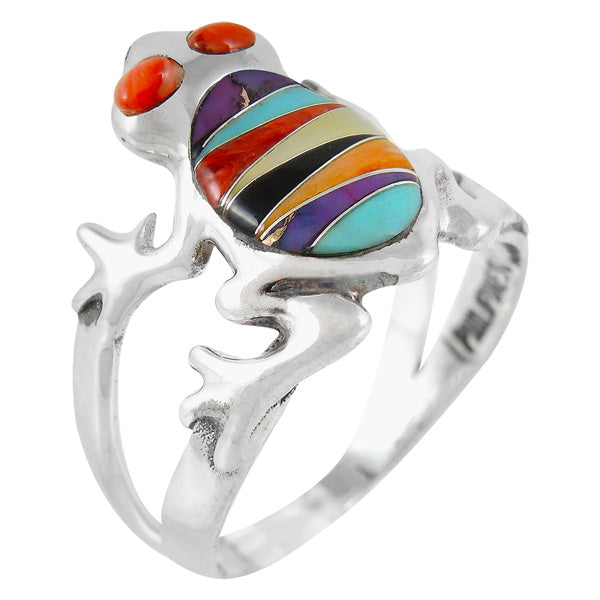 Frog Ring Sterling Silver Multicolor R2275-C01