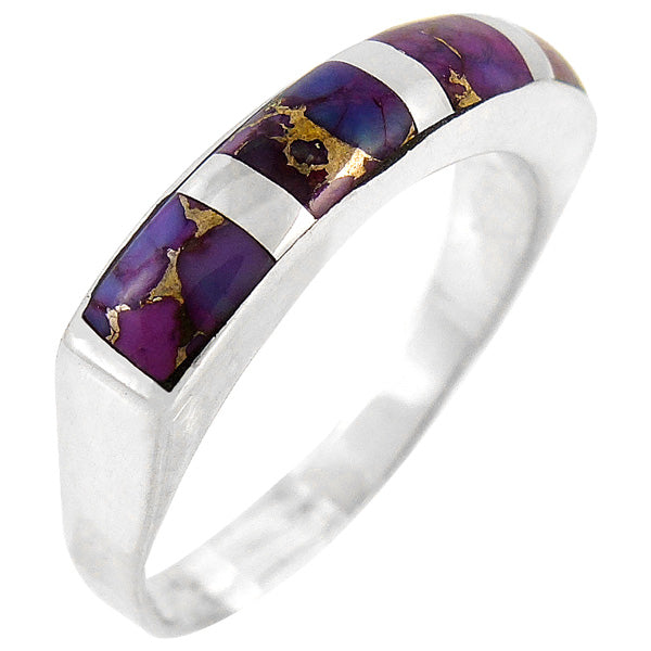 Sterling Silver Stackable Ring Purple Turquoise R2279-C07