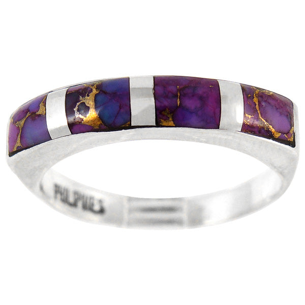 Sterling Silver Stackable Ring Purple Turquoise R2279-C07