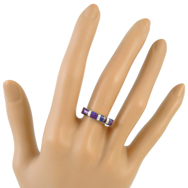 Sterling Silver Stackable Ring Purple Turquoise R2279-C07