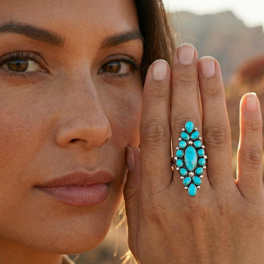 Turquoise Ring Sterling Silver R2283-C75