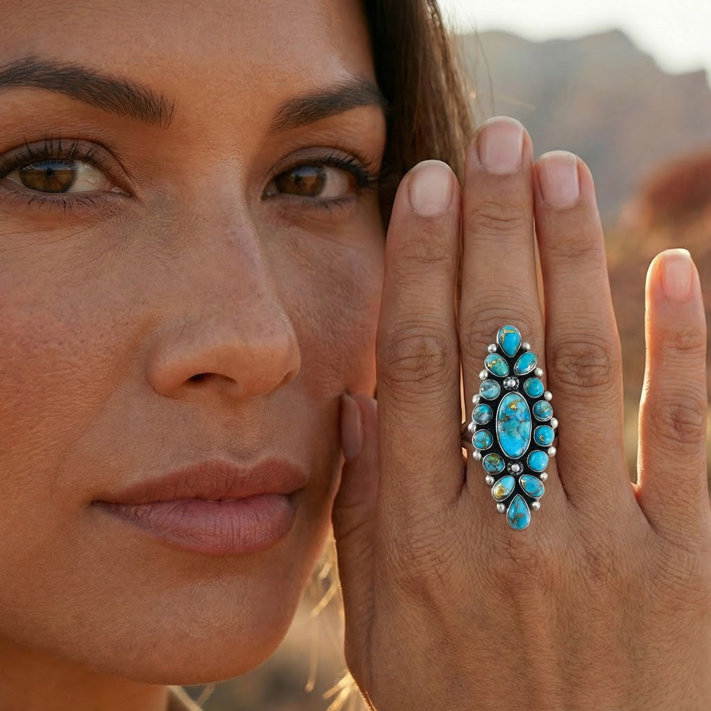 Matrix Turquoise Ring Sterling Silver R2283-C84