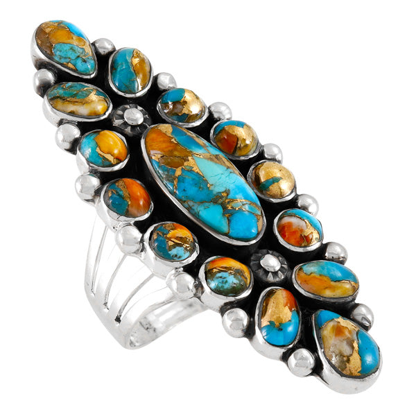 Spiny Turquoise Ring Sterling Silver R2283-C89