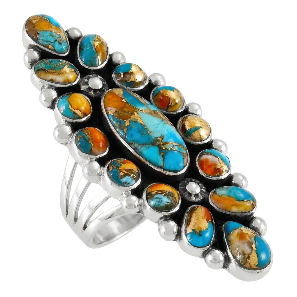Spiny Turquoise Ring Sterling Silver R2283-C89