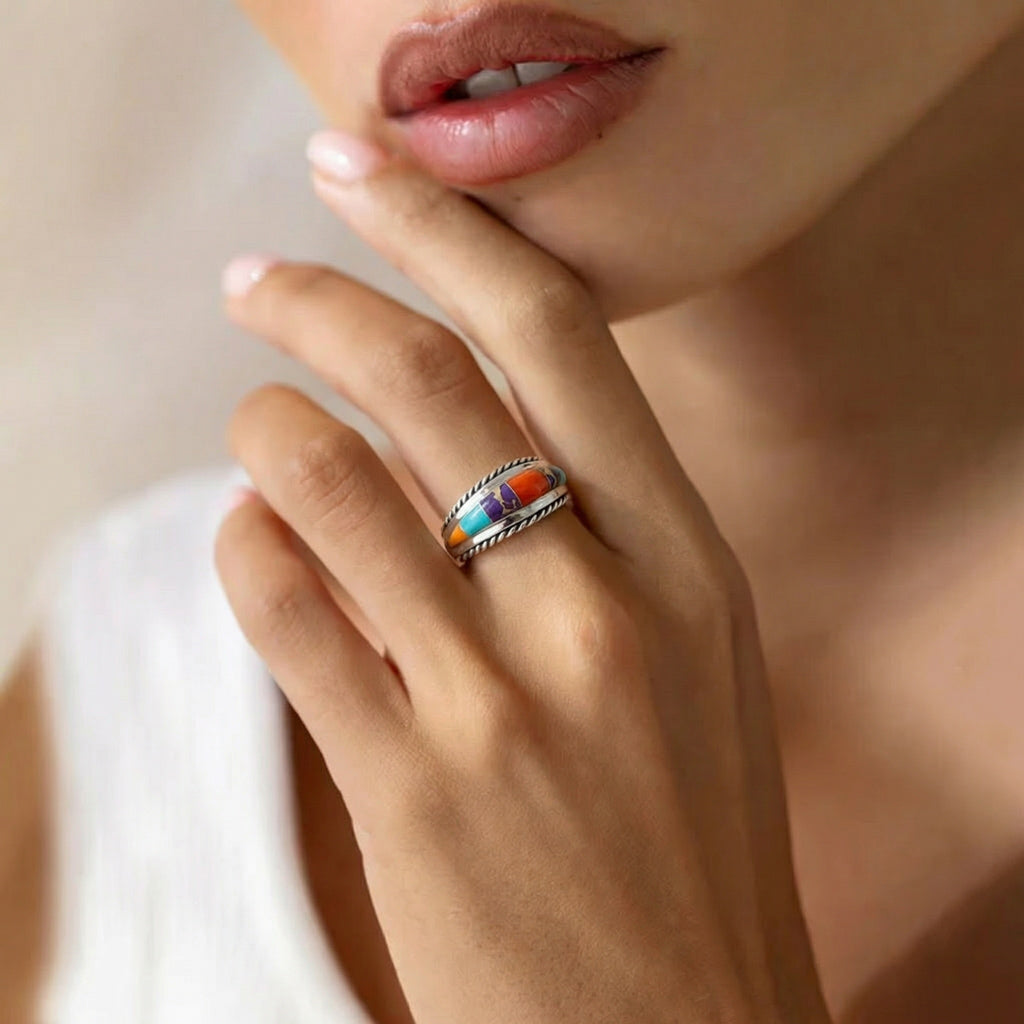 Multicolor Ring Sterling Silver R2285-C01