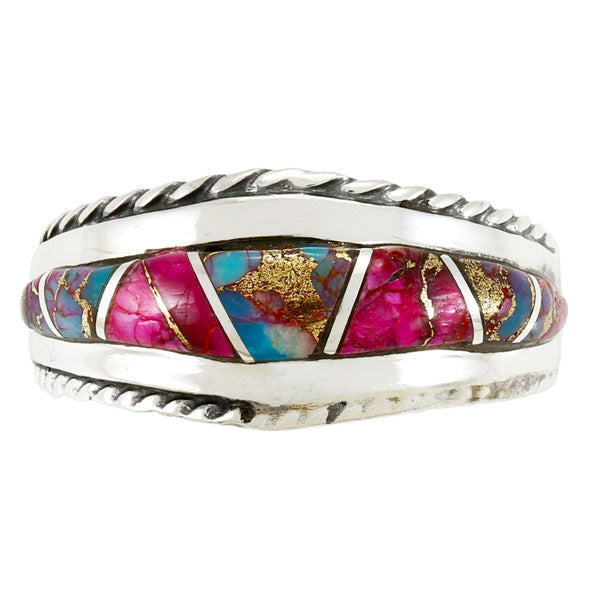 Rainbow Spiny Turquoise Ring Sterling Silver R2285-C91