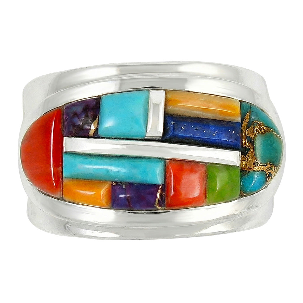 FINAL CLEARANCE - Multi Gemstone Ring SilveryCopper™ R2292-SB-C51