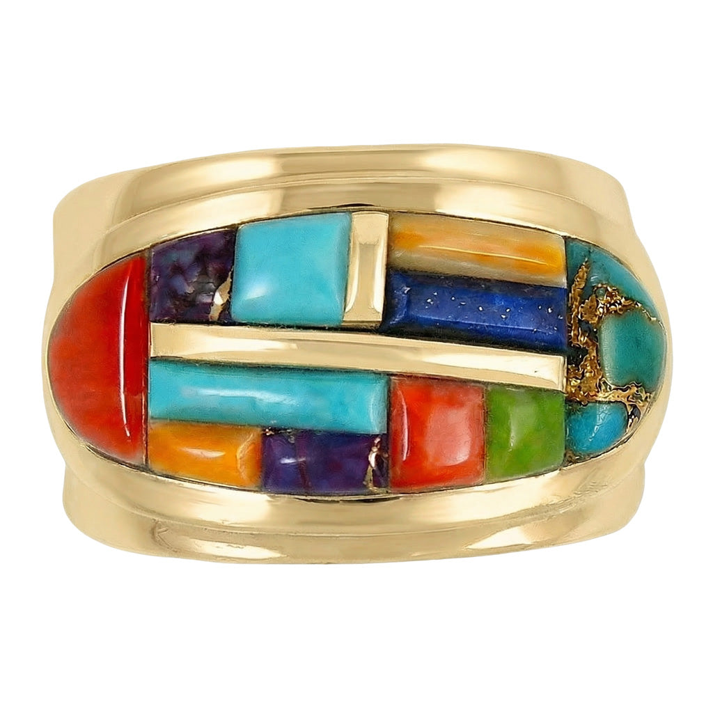 Multi Gemstone Ring GoldCopper™ R2292-GB-C51