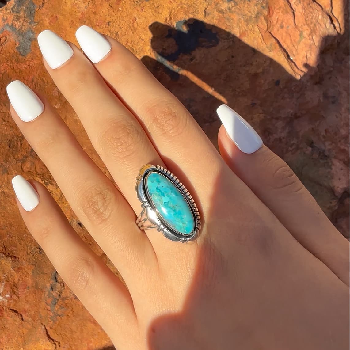 Turquoise Ring Sterling Silver R2380-C75