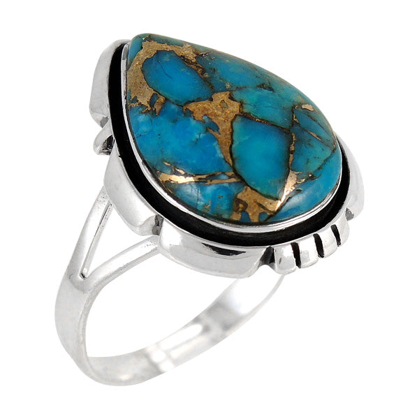 Matrix Turquoise Ring Sterling Silver R2317-C84