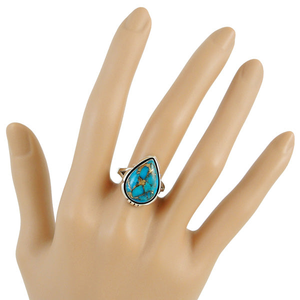 Matrix Turquoise Ring Sterling Silver R2317-C84