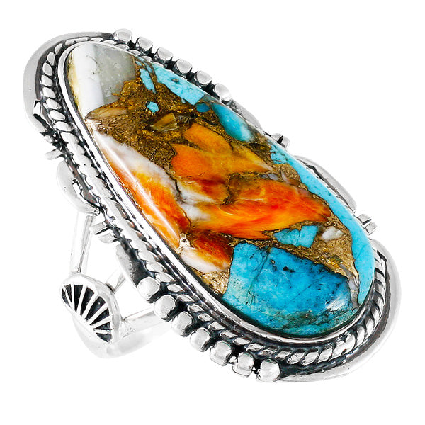 Spiny Turquoise Ring Sterling Silver R2318-C89