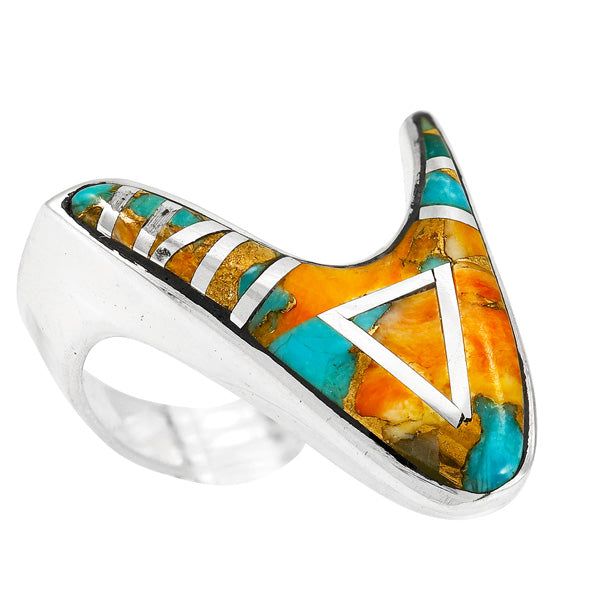 Spiny Turquoise Ring Sterling Silver R2370-C89