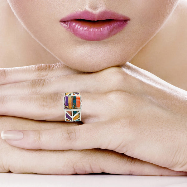 Multicolor Ring Sterling Silver R2372-C00