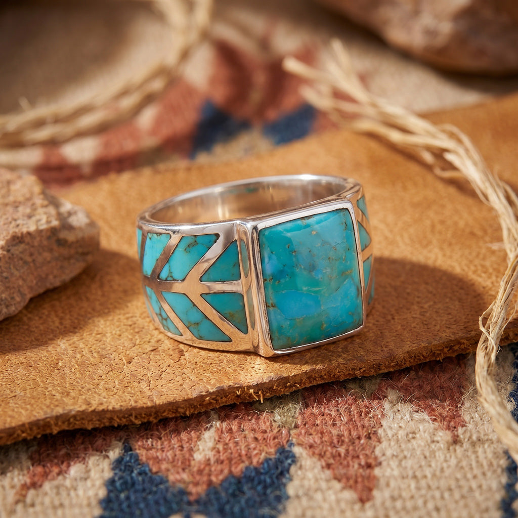 Turquoise Ring Sterling Silver R2372-C75